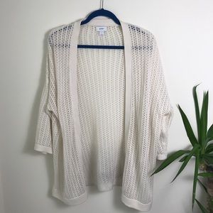 Old Navy • Cream Open Knit Cardigan